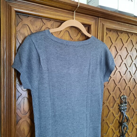 Moral Fiber Zip-Neck Ribbed Tunic Knit Sweater Dress NWT! - Gray, Size XS/Jr. M - Picture 8 of 16